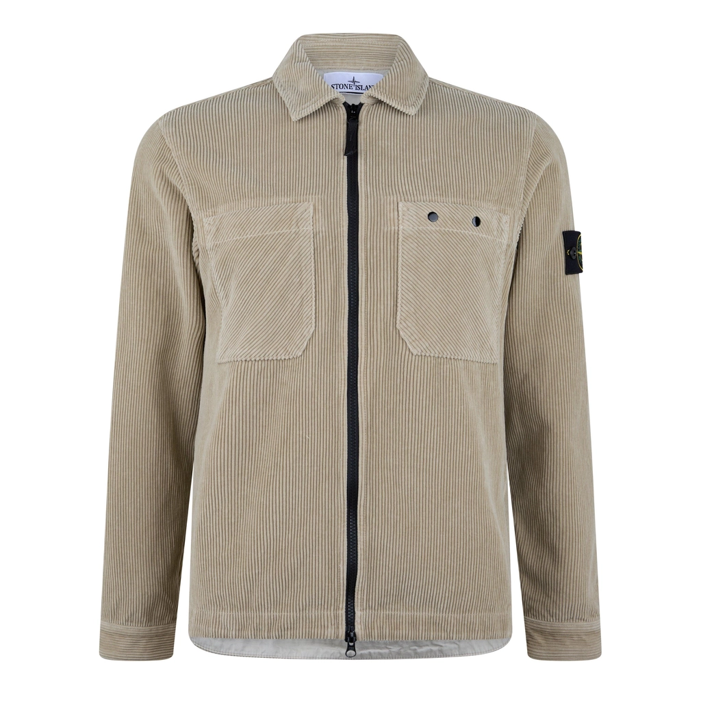 Stone Island Compass Cotton Corduroy Overshirt - Stucco V0097